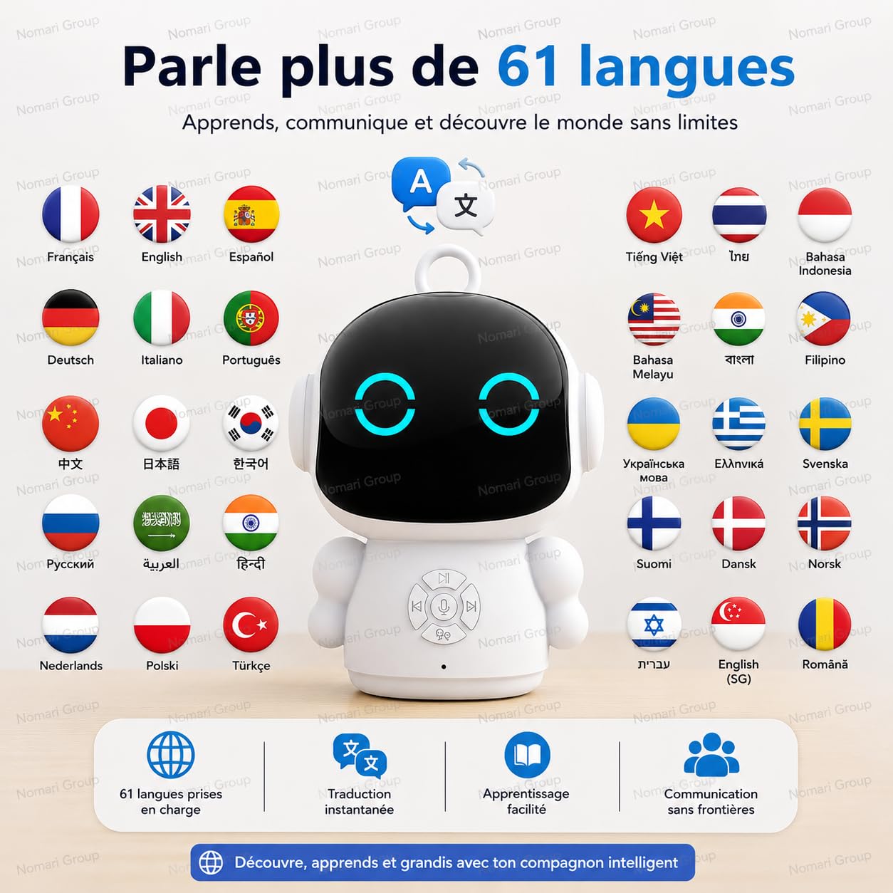 Générique Robot IA Educativo Bambino con Riconoscimento Vocale
