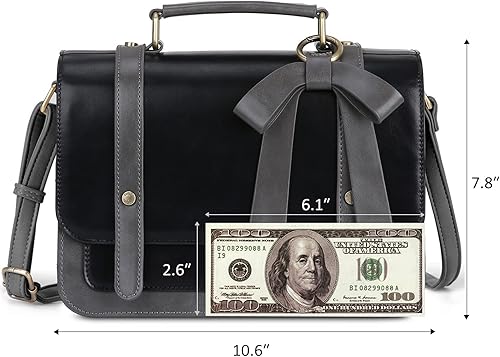 Miniatura 6 de ECOSUSI Bolso cruzado pequeño estilo vintage, bolso de trabajo de cuero vegano con lazo desmontable