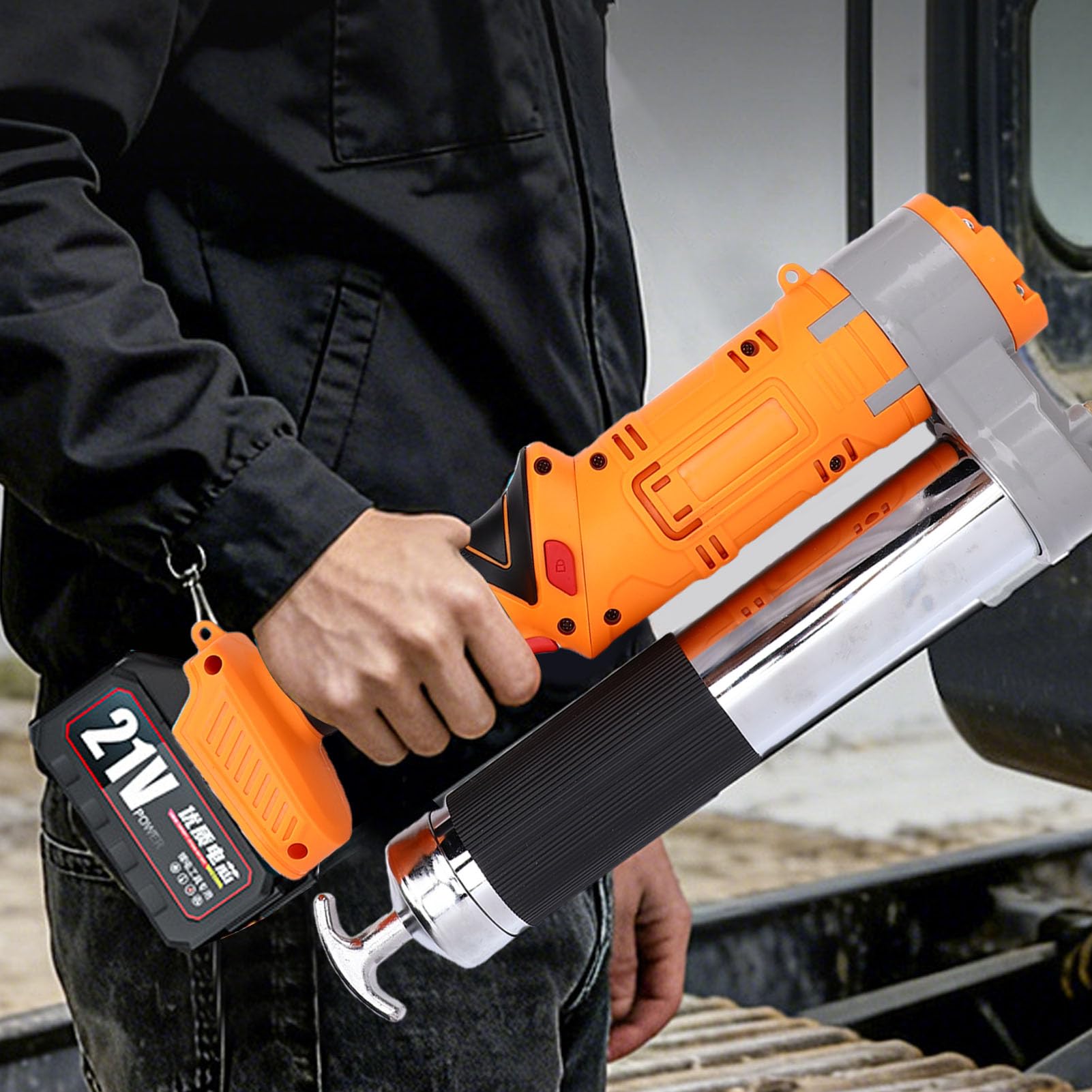 Pistola de Engrase Inalámbrica, Giratorio 2 en 1, de Carga Dual, Bomba de Engrase Eléctrica de 8000-12000 PSI con Manguera de 39,4 Pulgadas para Maquinaria Agrícola Automotriz