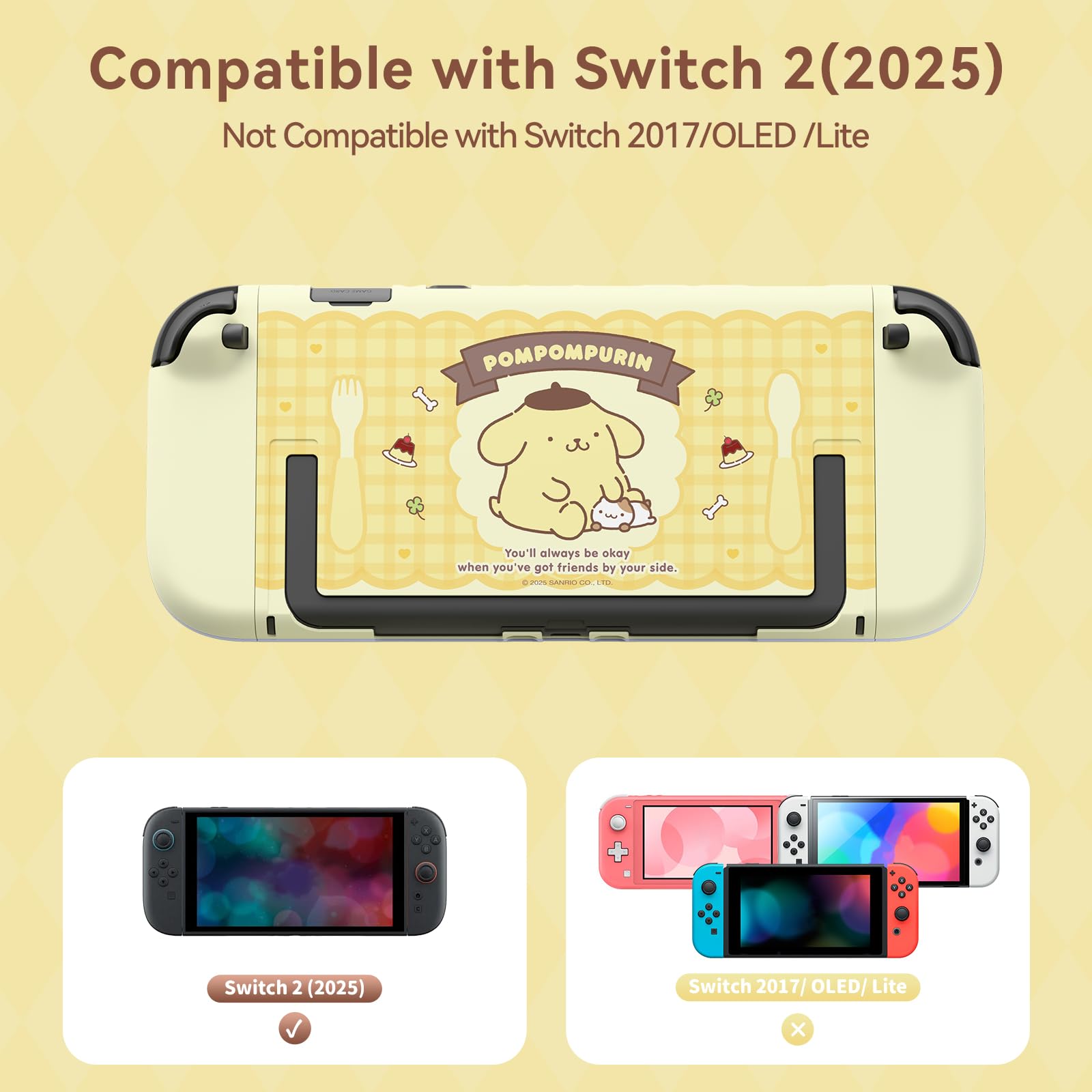 Kuitmor Dockable Case für Nintendo Switch 2 Modell 2025, Slim Hard PC Scratch&Shock Schutzhülle Kompatibel mit Switch 2 Zubehör - BDG