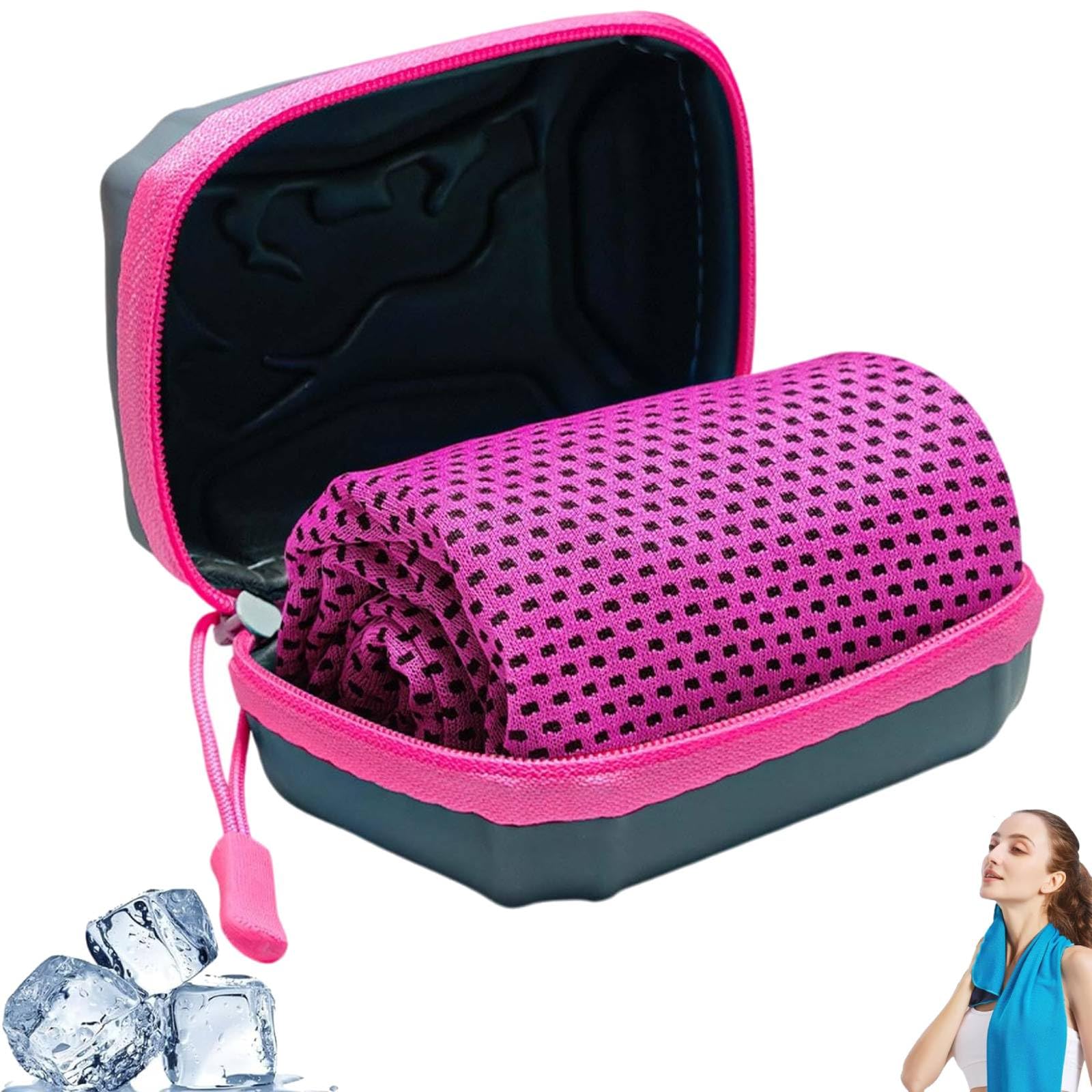 Cooling Towels, Cooling Towels for Hot Weather, 30x80 cm Breathable Instant Quick Drying Ice Cool Microfibre Towel, Cool Towels for Extreme Heat for Gym Workout Running Yoga Camping (Fuchsia, B)