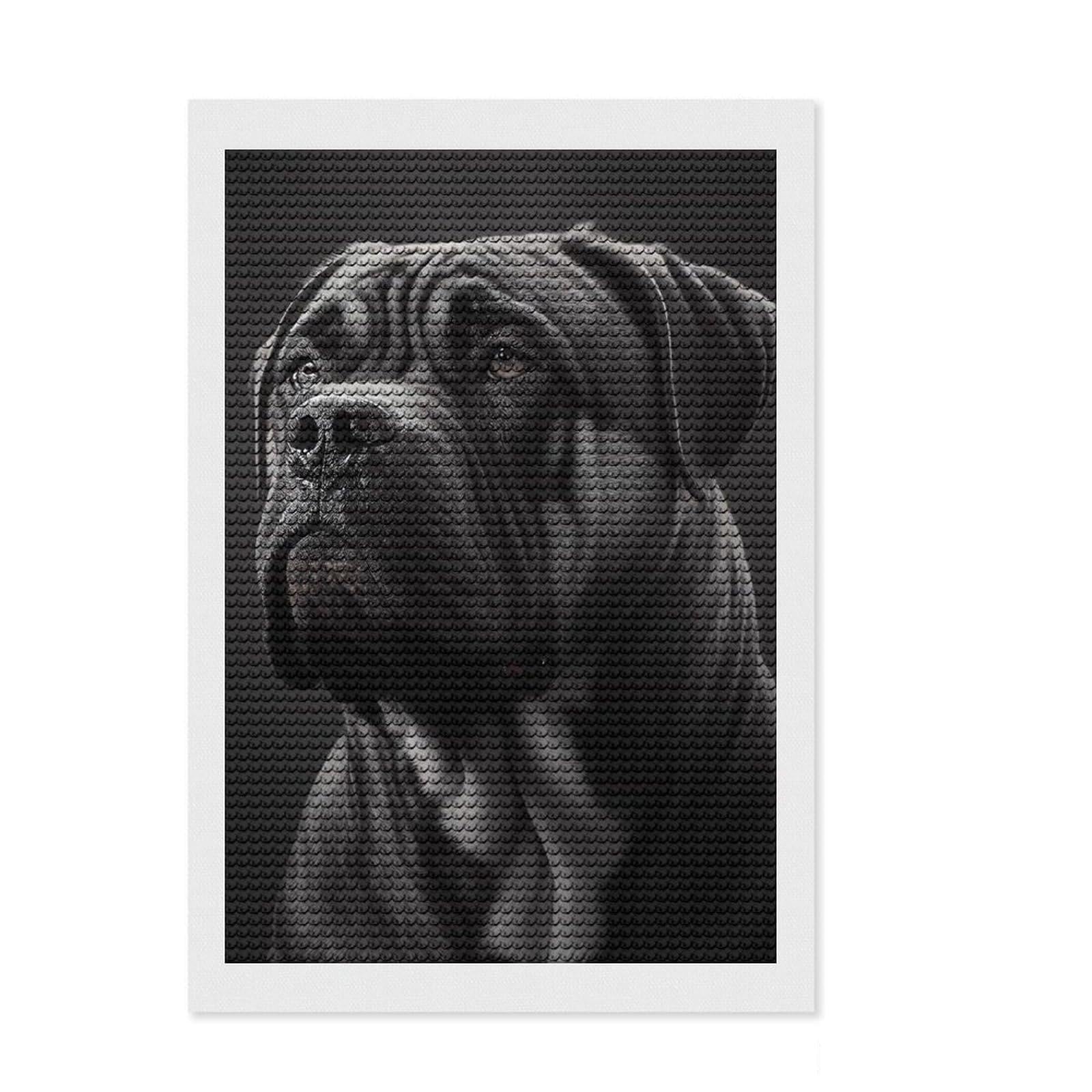Junmoney Cane Corso Portrait Diamond Painting Set 8"x12", Enjoyable At-Home Hobby, with Tool Kit, Modern Decor, Christmas Gift, Easy to Enjoy
