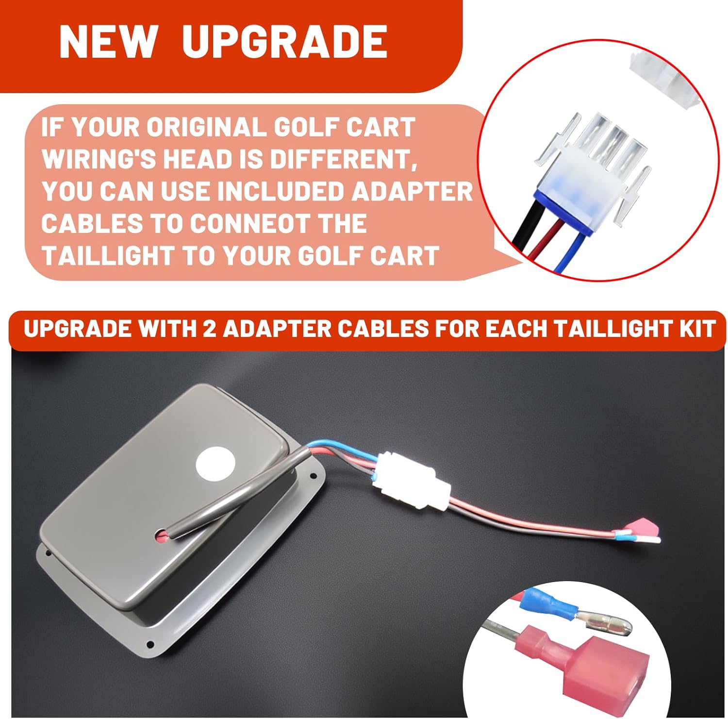 Golf Carts LED Rear Taillights Kit for Club Car DS 1982-Up Golf Cart with 3 Wire Club Car Taillights OEM1017035