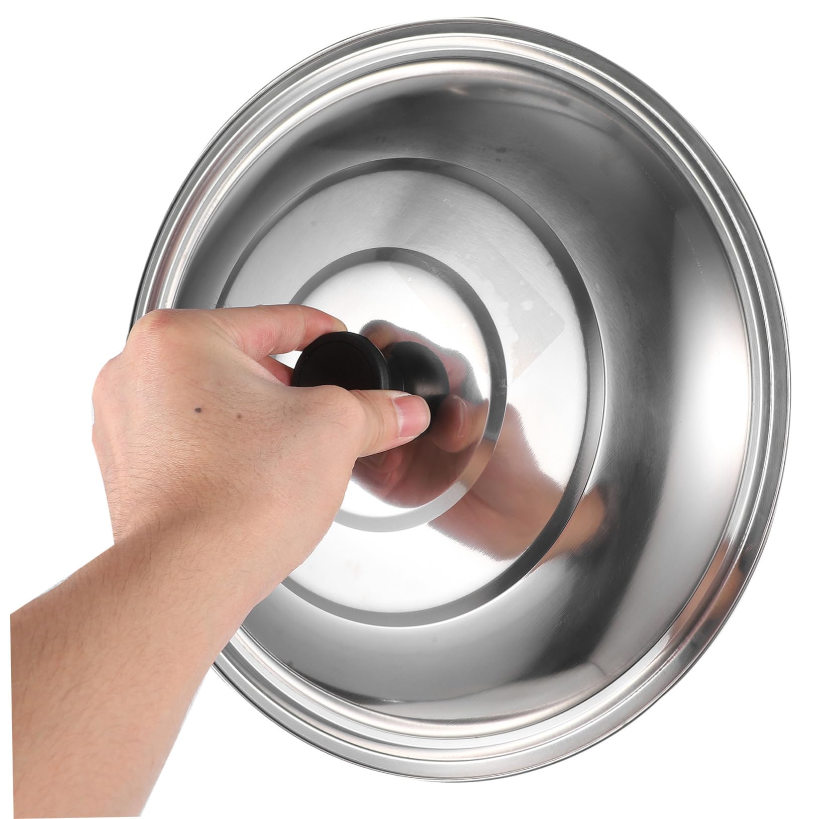Hemoton Couvercle de casserole universel de 30 cm avec bouton rond, couvercle de rechange en acier inoxydable pour ustensiles de cuisine à la maison