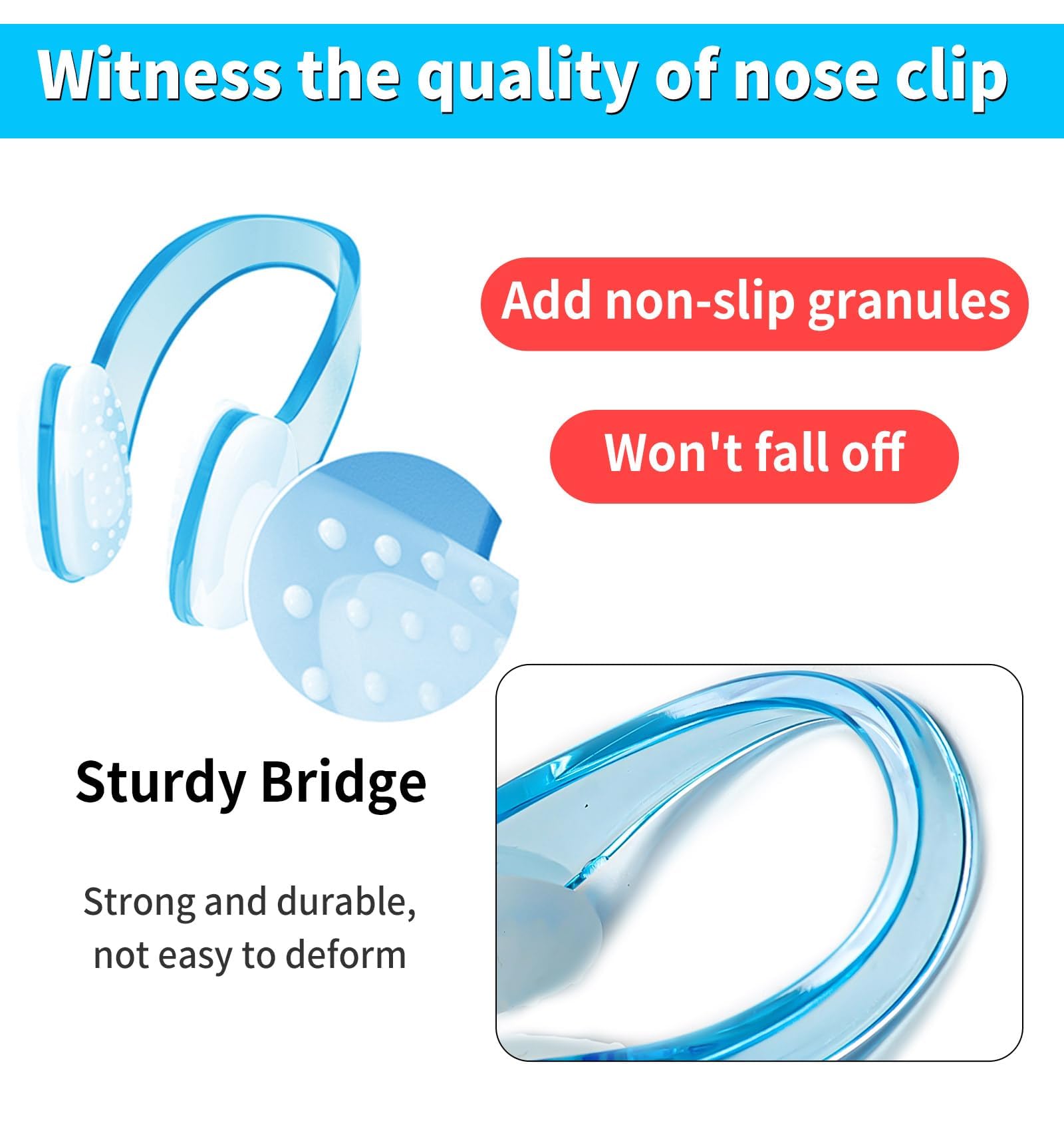 Pinzas Nariz Natación Silicona Impermeable Clip Nasal Nadar Reutilizable Caja Almacenamiento Adultos Niños Principiantes