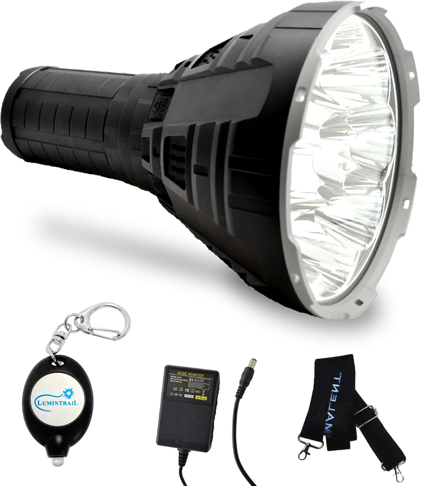 IMALENT R90C Rechargeable Flashlight Searchlight 20000 Lumens CREE XHP35 HI LEDs bundle with a Lumintrail Keychain Flashlight