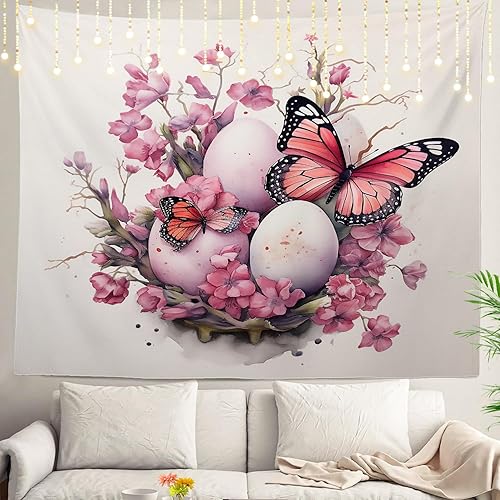 Miniatura 65 de Shrahala Palm Trees Los Angeles - Tapiz psicodélico grande para dormitorio y sala de estar (51.2 x 59.1 pulgadas, azul 1)