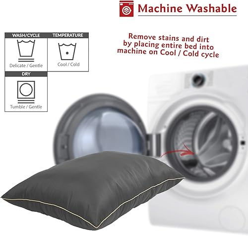 Miniatura 5 de Majestic Pet - Cama grande para perros (46 x 35 pulgadas) Gris liso