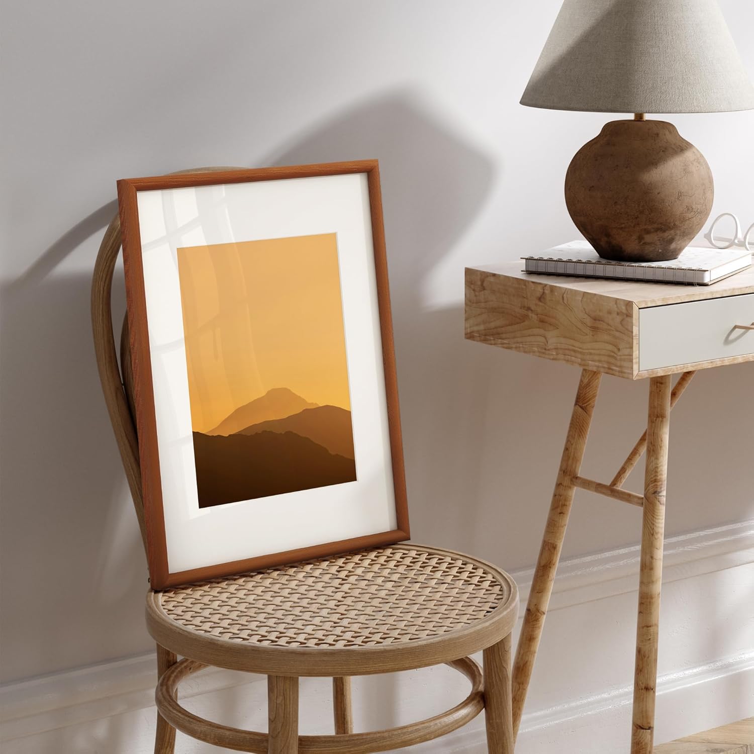 Axeman 12x16 Wood Frame with Real Glass - 12x16 Picture Frame with Mat for 8.5 x 11 - Natural Ash Wood Photo Frame for Wall Mount Display