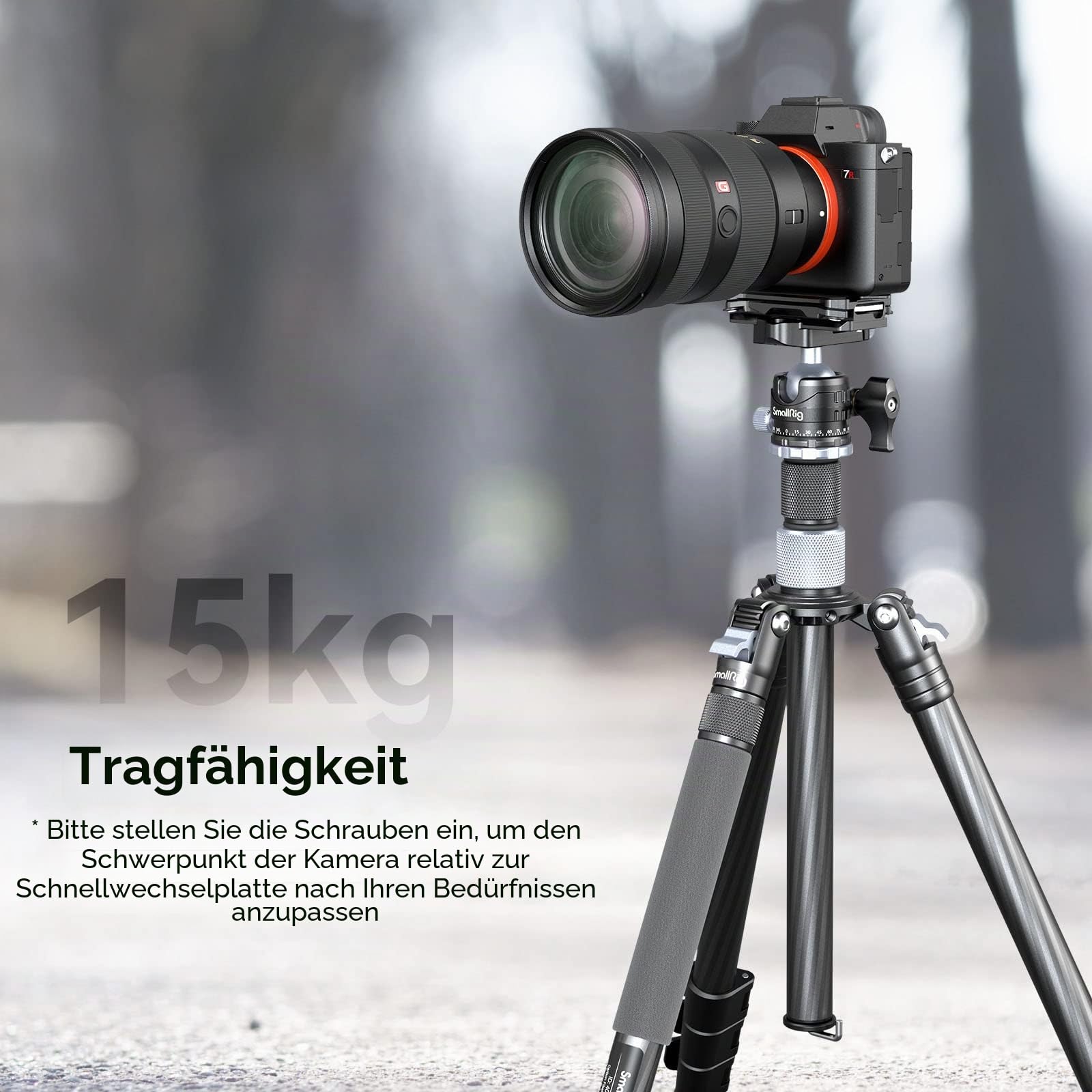 SMALLRIG Quick Release Plate Schnellwechselplatte für Arca-Typ, max. Belastbar mit 44,1lb/20kg, Faltbare Vierfüßige Halterung für Kameraobjektive Innerhalb von 5,9 Zoll/15cm - 3913