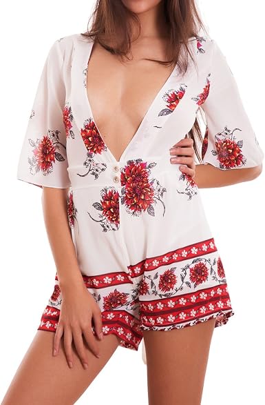 Toocool - Overall Donna Tuta Intera Pantaloncino Shorts Velata Fiori Sexy  Nuova CJ-2234 [Taglia Unica,Bianco] : Amazon.it: Abbigliamento