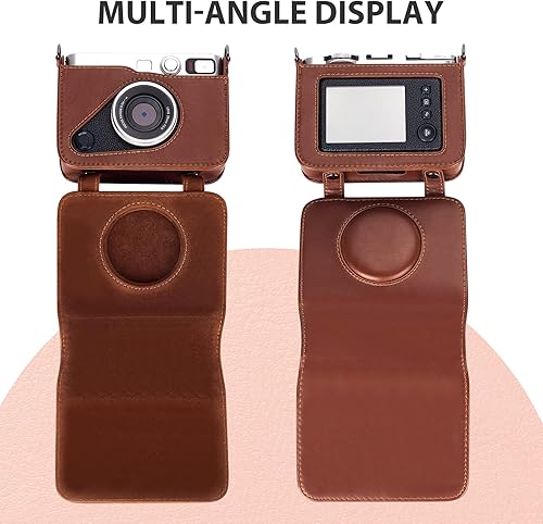Miniatura 6 de Phetium Funda protectora compatible con Fujifilm Instax Mini EVO Hybrid Instant Camera-Bolsa de piel sintética con correa ajustable para el hombro