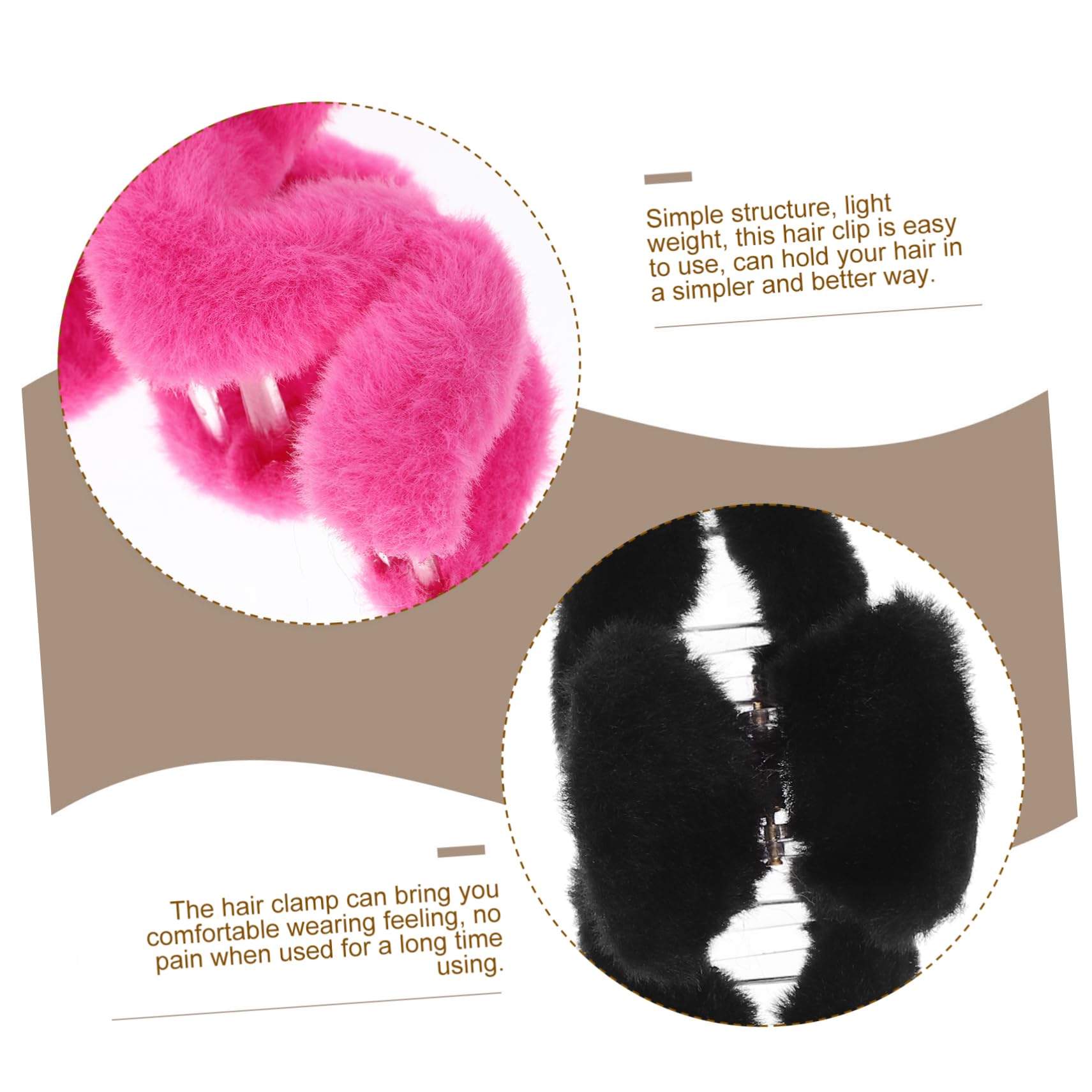 Healeved 15stücke Plüsch Haarklammern Für Flauschige Clips Und Schwarz Stylische Haaraccessoires Für Trendige Hochsteckfrisuren Und