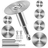 FOTYBEl Cutting Wheel for Drill, Rotary Tool Cutting Discs with 6pcs Steel Saw Blades, 2pc 1/4
