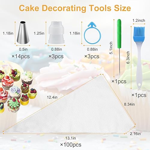 Miniatura 2 de firstake - Bolsas de pastelería desechables, 100 unidades, bolsas de pastelería gruesas de 12 pulgadas, bolsas antiestallido, bolsas de glaseado