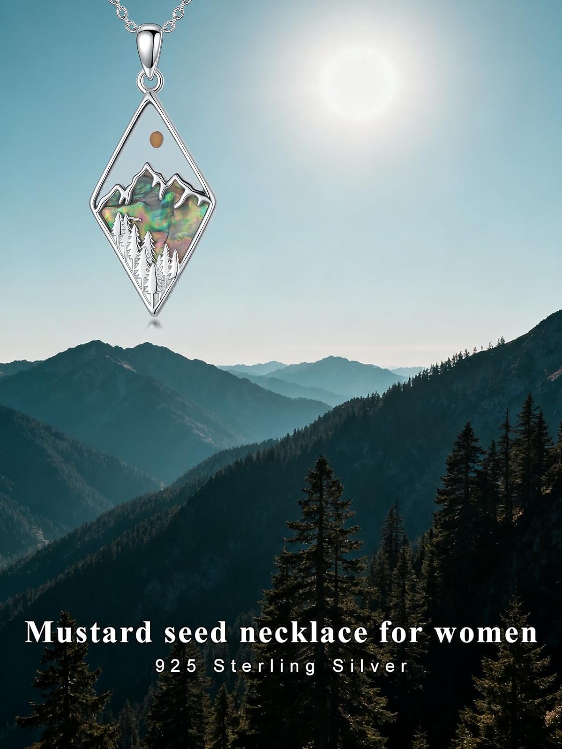 Mustard Seed Necklace for Women 925 Sterling Silver Faith of A Mustard Seed Necklace Christian Jewelry for women - Image 6
