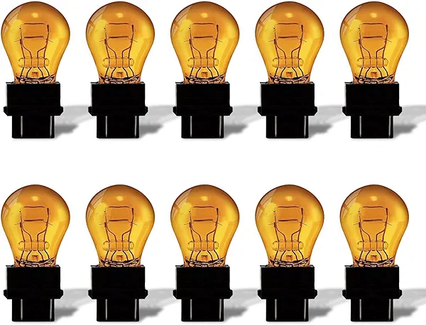 Rafeal Auto 3157A(Amber) Light Bulb 10 Pack,3157 Automotive Brake Light Turn 3157 Miniature Bulb Mini Bulb Taillight Turn Signal Light,Replacement for Cars,Trucks,SUVs