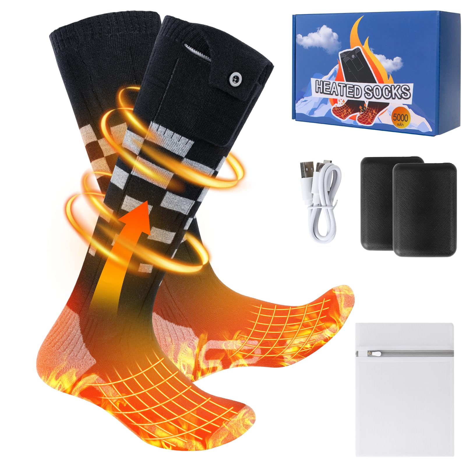 Calcetines Calefactables Batería Recargable Hombres Mujeres 4 Temperaturas Ajustables Ciclismo Al Aire Libre Camping Senderismo Motocicleta Esquí S Tamaños