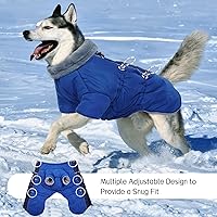 Vista 4 de Chaqueta para perro, abrigos para perros pequeños para invierno, impermeable, forro polar, ropa cálida reflectante para cachorros, abrigo de perro