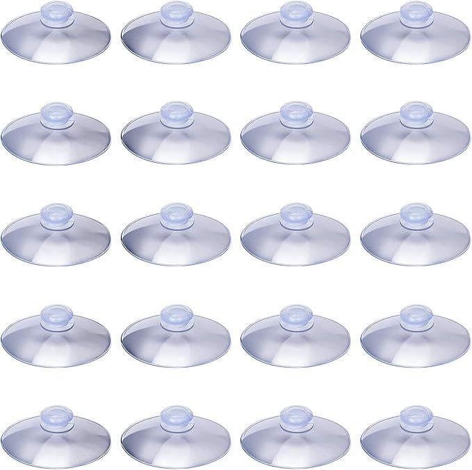 SAVITA 20Pcs 5cm/2 Inches Clear Suction Cups Without Hooks Bathroom