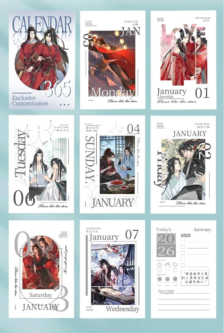 Mo Dao Zu Shi Desk Calendar, 2026 Desk Calendar, mdzs 366 Page Calendar