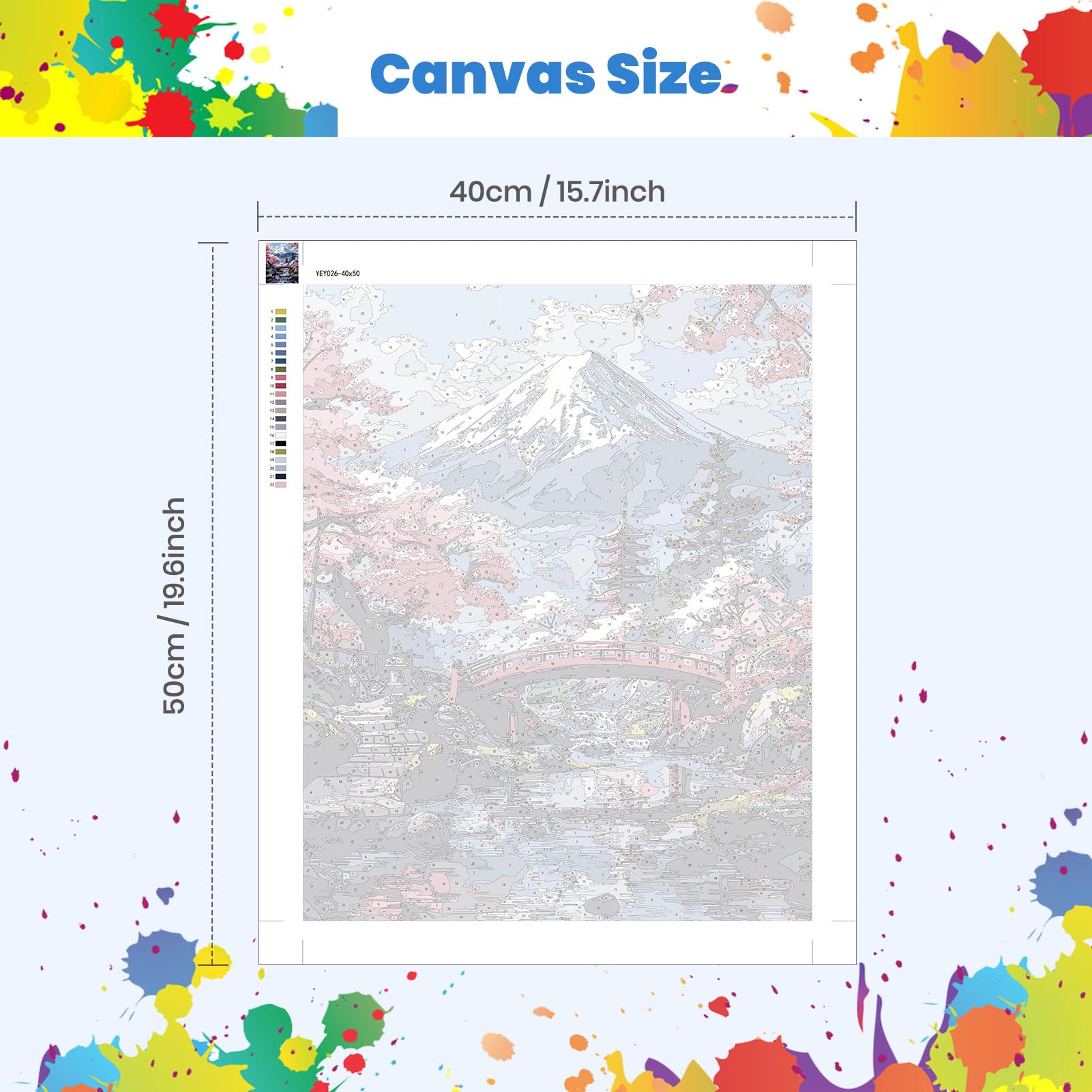 DAERLE Peinture Par Numéros Fleur Fantaisie - 40x50 Cm - Kit Toile Avec Pinceaux - Cadeau Déco