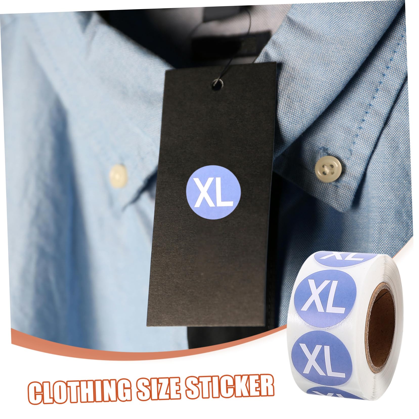 NUOBESTY 14rotoli Etichette Adesive Per Abbigliamento Xs-xxxl Facili Applicare e Retail Etichette Autoadesive Per Design