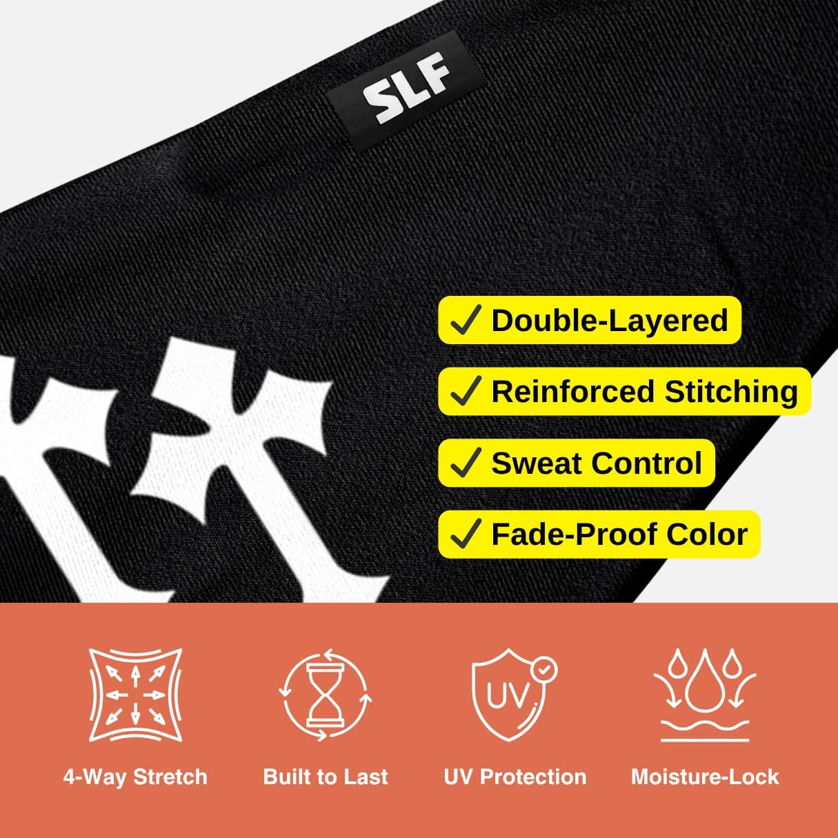 SLEEFS Sweat Bands Headbands Men & Women - Cooling Sports Mens Headband for Running, Football, Basketball, Cycling, Workout - Sweat Moisture Wicking Head Band Stretch Fit, Non-Slip Design - One Size