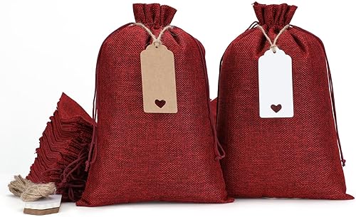 Miniatura 12 de Tapleap Bolsas de arpillera de 5 x 7 con cordón, 30 bolsas de regalo para envolver recuerdos de Pascua, manualidades, velas, recuerdos