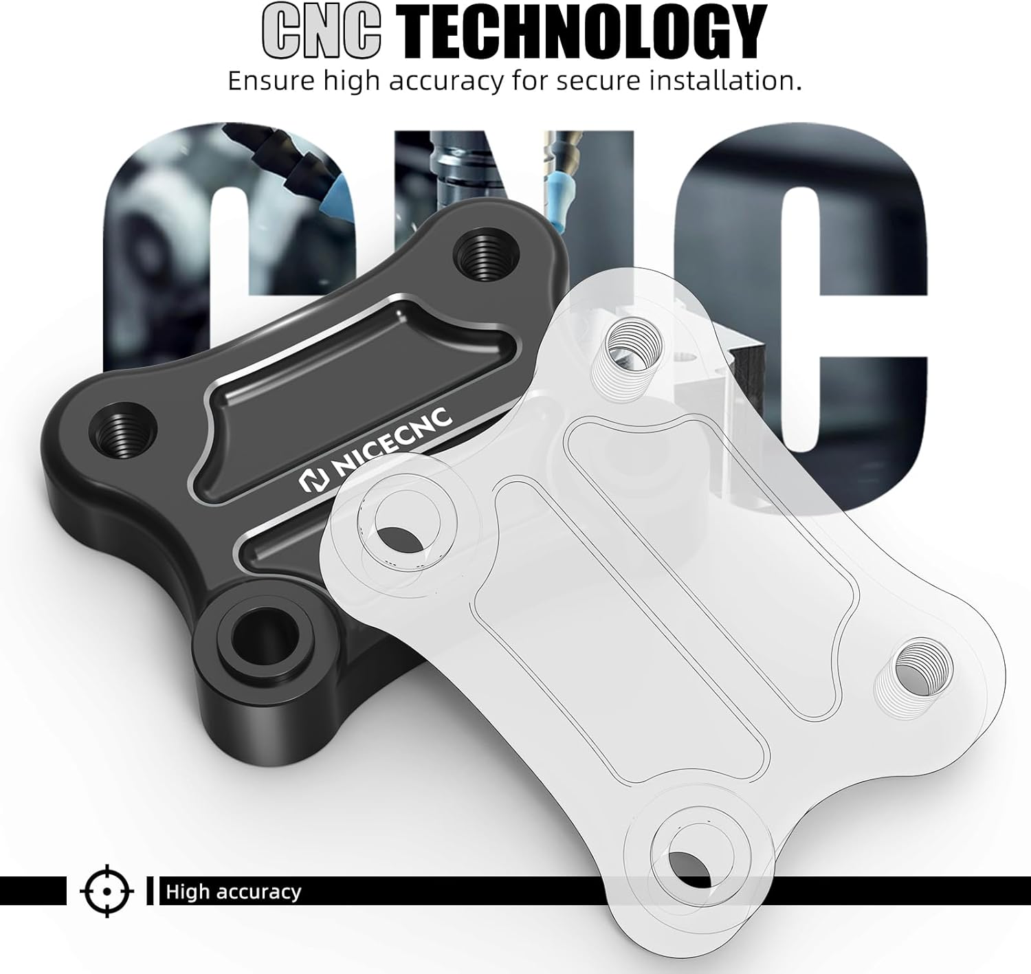 NICECNC Handlebar Riser Pull Back Plate Aluminium Black Handlebar Displacement Adapter Compatible with Harley Electra Glide Standard FLHT 2010-2023, Street Glide FLHX 2006-2023, See Fitments