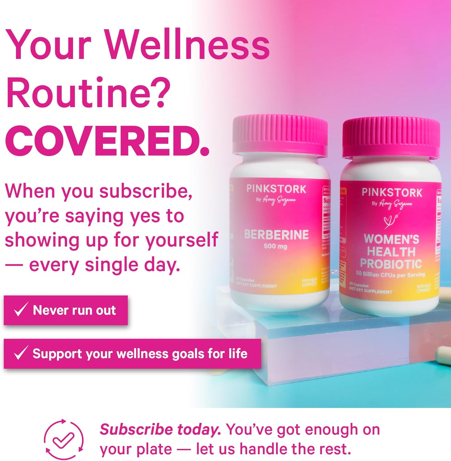 Pink Stork Berberine 500mg - Nature's GLP-1 Supplement - Daily AMPK Metabolic Activator - 500-1000 mg Metabolism + Gut Health for Women | Third-Party Tested | Vegan | Non-GMO| 30 Capsules - Image 4