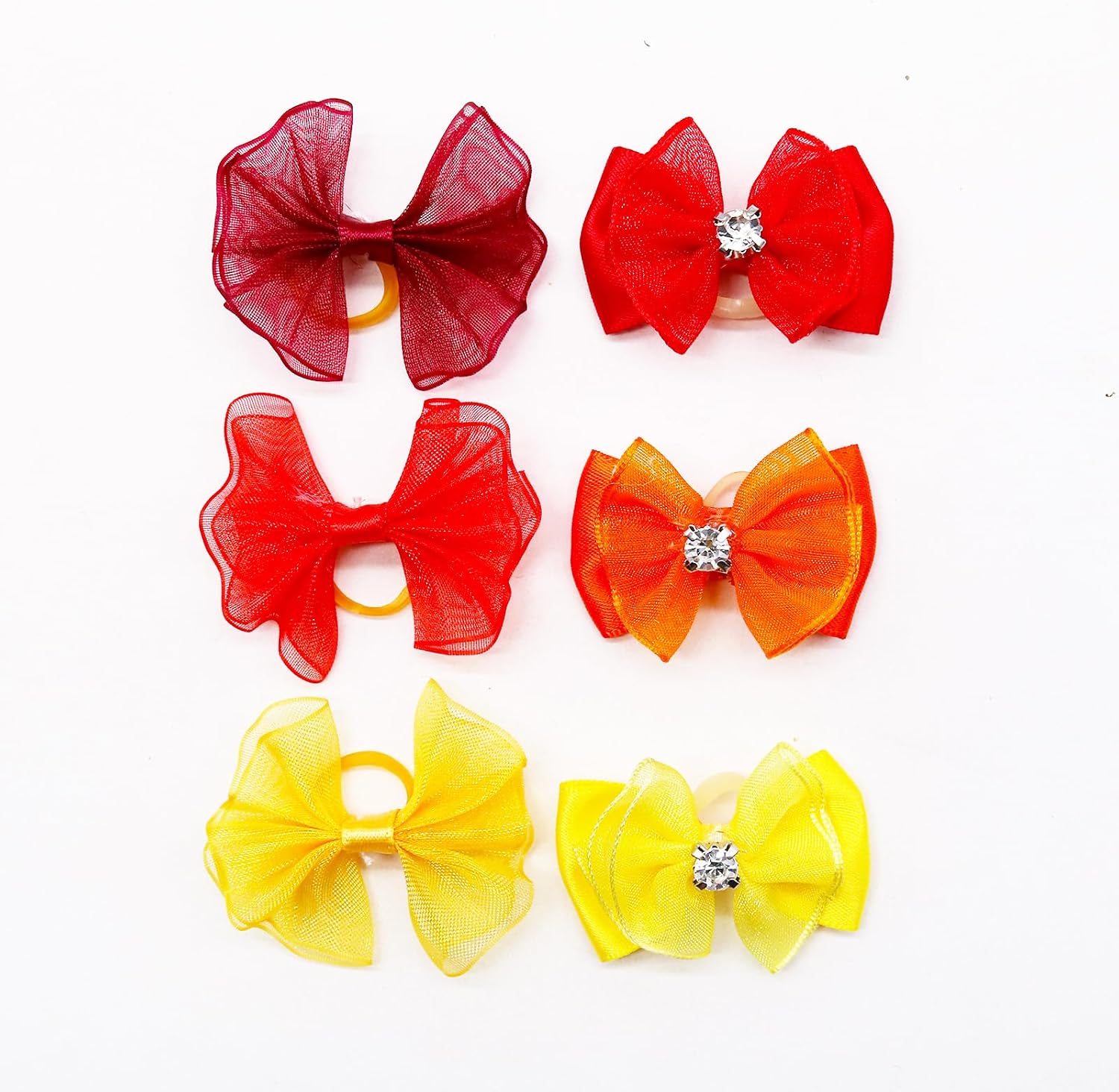 Small Pet Hair Bows with Rubber Bands for Small Medium Dogs（60pcs image 5