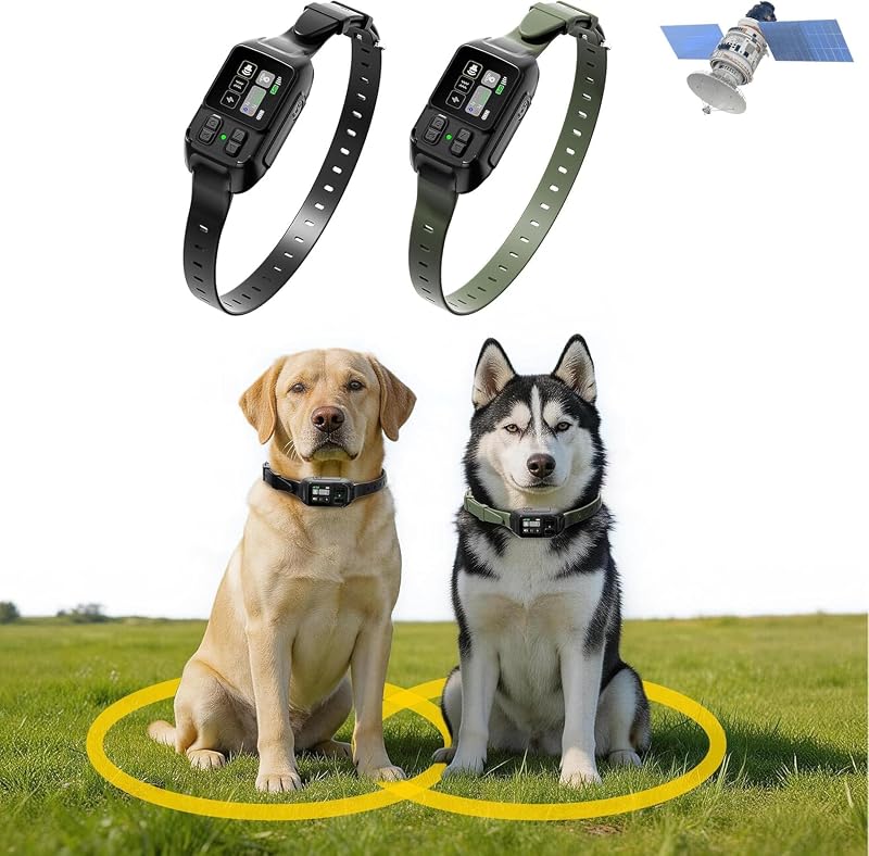 Cerca para Cães sem Fio com GPS, Portátil e Recarregável Gladsmile ZF550 para 2 Cães