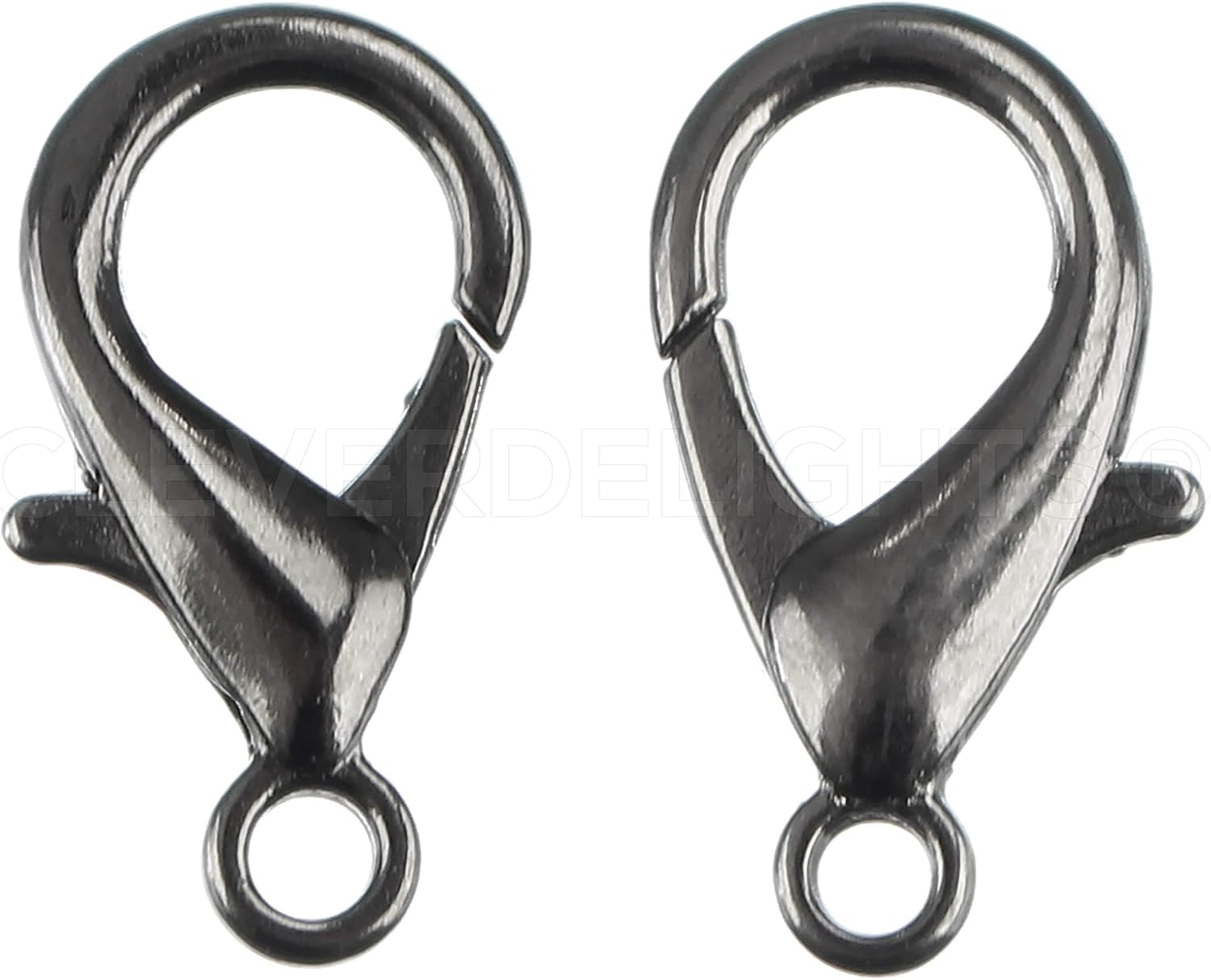 CleverDelights 21x12mm Lobster Clasps - Large Lobster Claw Connectors (500, Antique Bronze)