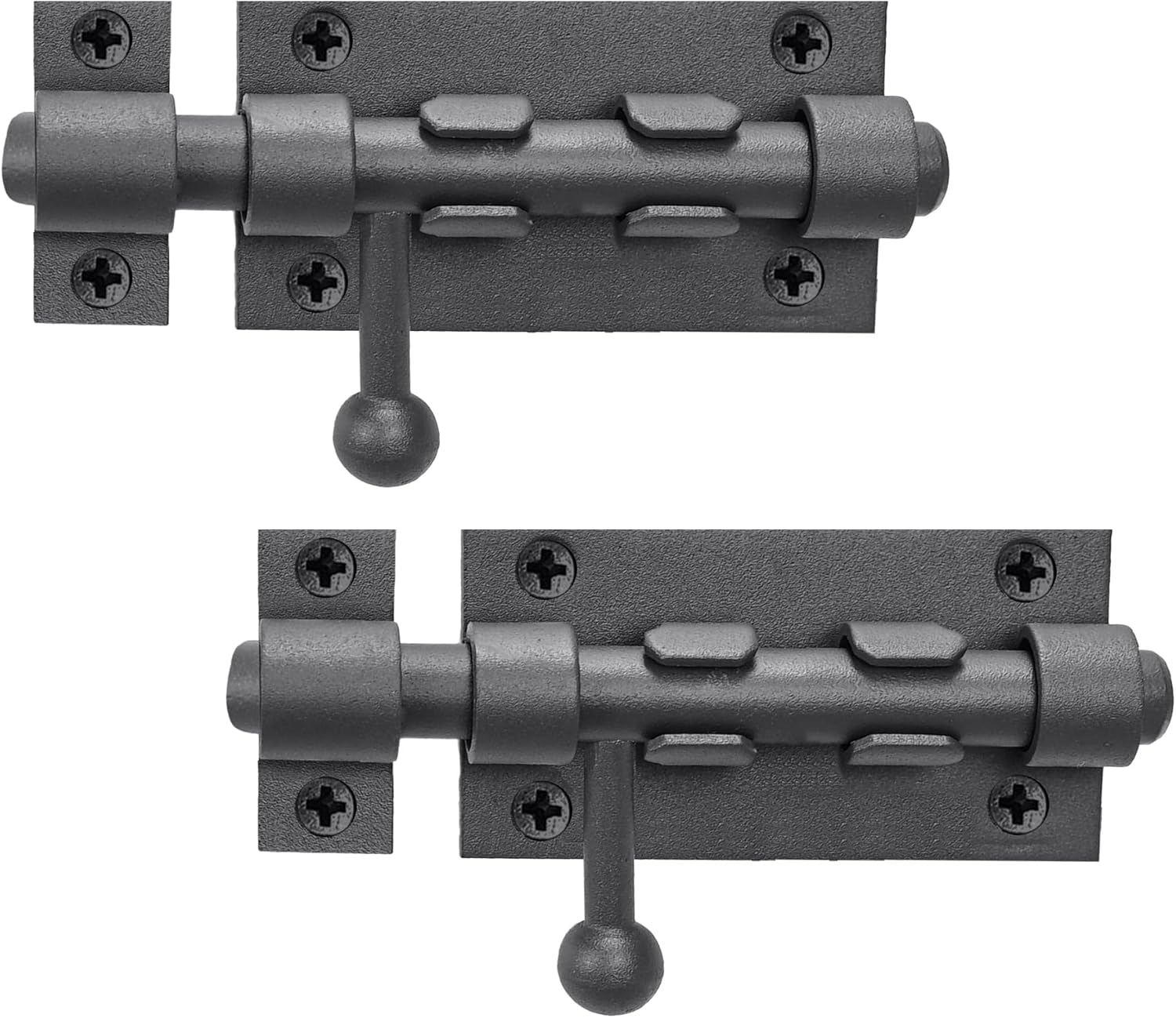4 Inch Slide Barrel Bolt Latch Door Slide Lock, Solid 304 Stainless Steel Black Bolt Lock, Thickened Heavy Duty Gate Latches for Wooden Fence Metal Gate Yard Shed Warehouse Cabinet Window (1 Pack)