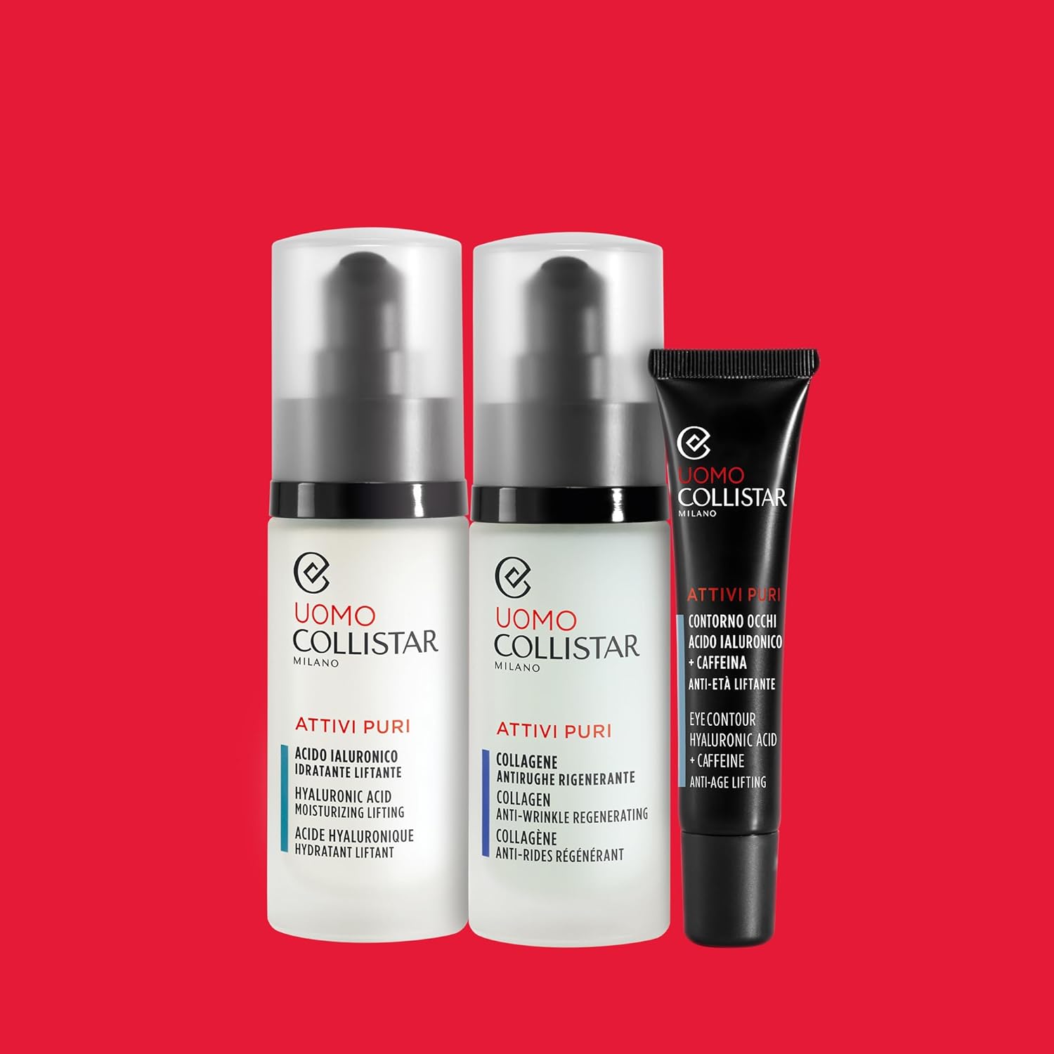 Collistar Uomo Attivi Puri Acido Ialuronico Moisturizing Lifting 30 ml, 1.0 Fl Oz Made in Italy [italian import]