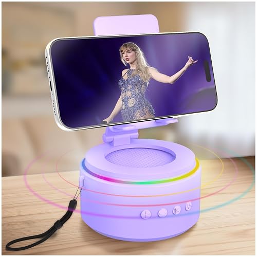 ZAPUVO Bluetooth Speaker with Cell Phone Stand, Fathers Day Dad Gifts from Daughter Son Kids, Gifts for Dad Husband Birthday (A-Purple)