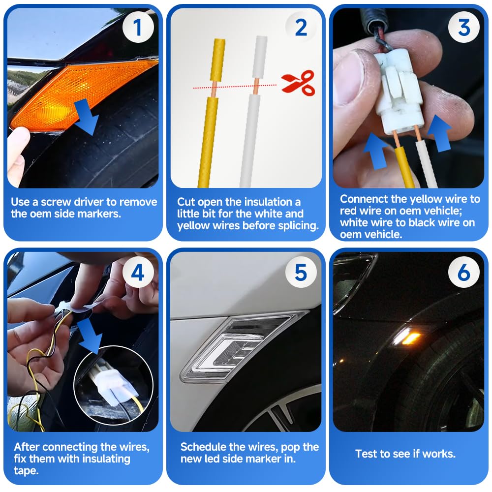 Amazon.com: Clear Lens White/Amber LED Front Side Marker Light