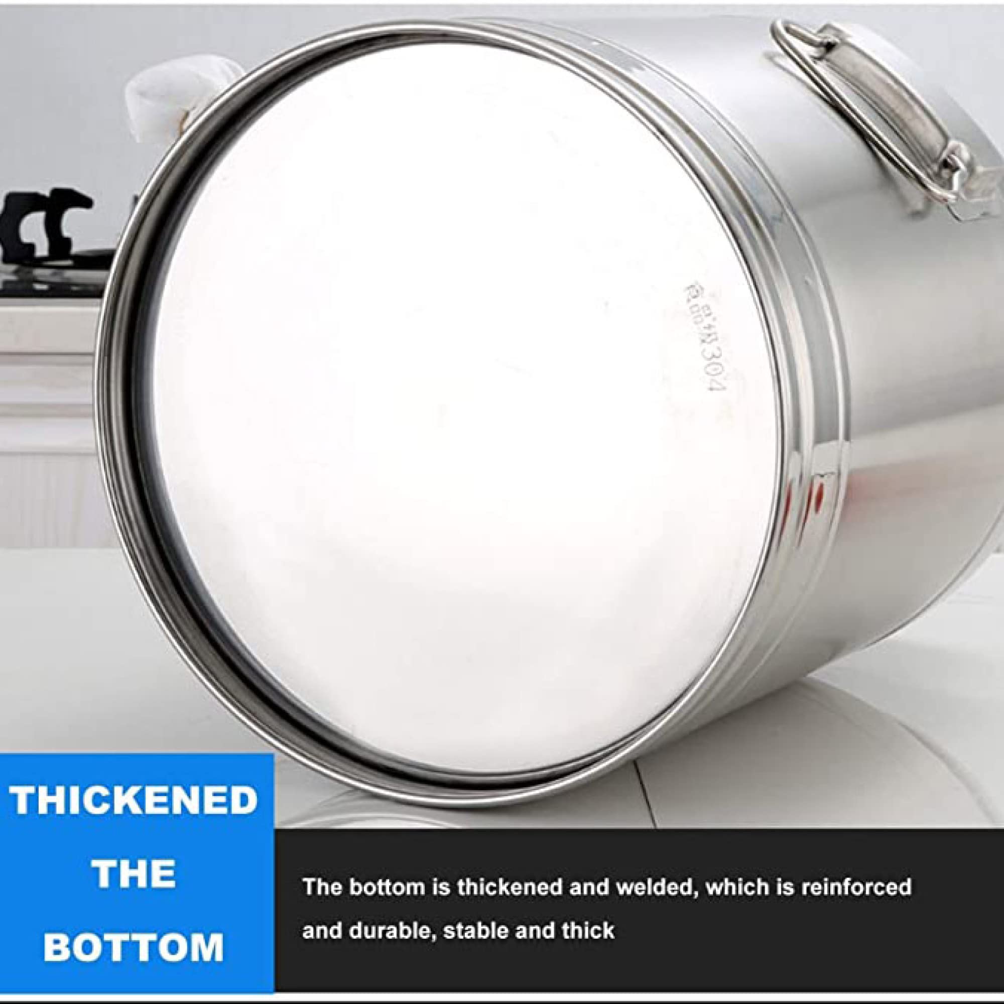 Contenedor de Acero Inoxidable para líquidos con Tapa hermética para Transporte y Almacenamiento.