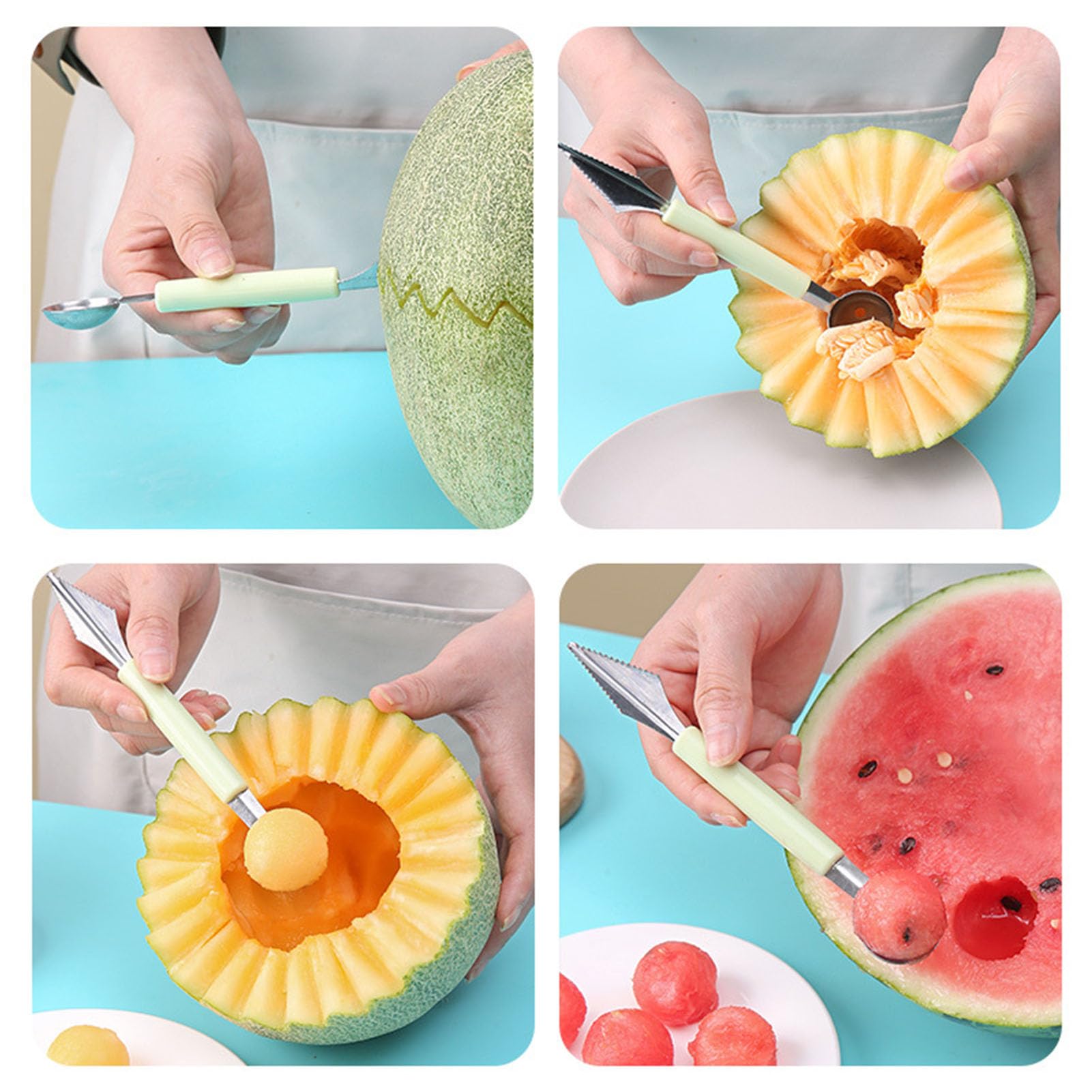 Cuillère à Boules Double Face - Pour Fruits, Glaces Et Melon | Accessoire Cuisine Pratique