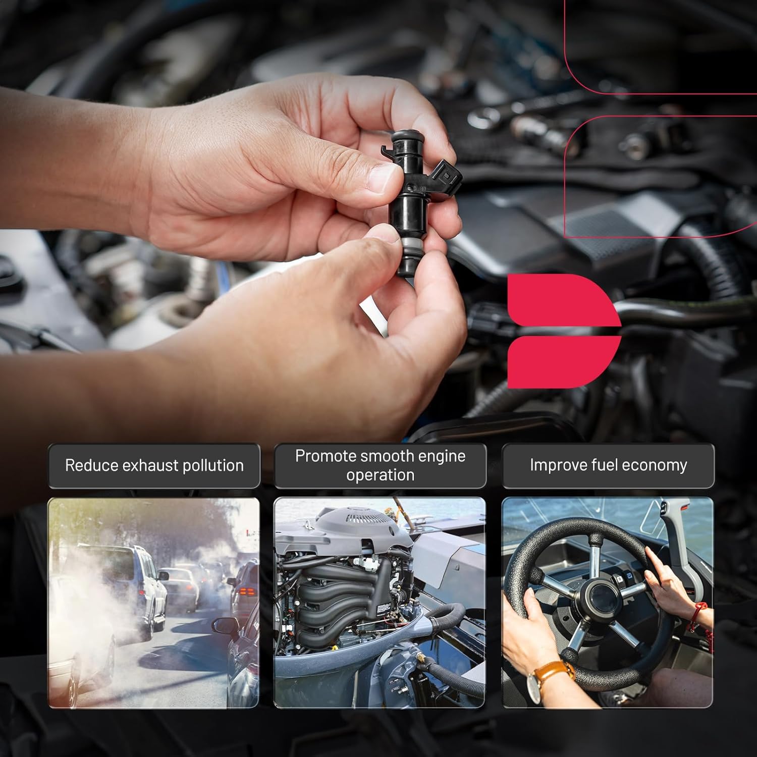 BDFHYK Fuel Injector CDH240 Compatible with 2002-2012 Yamaha F200 200HP F225 225HP Four Stroke Outboard Trucks Replacement Kit FJ608 MR507252 MP10561 84212299 Fuel Injectors Set of 6