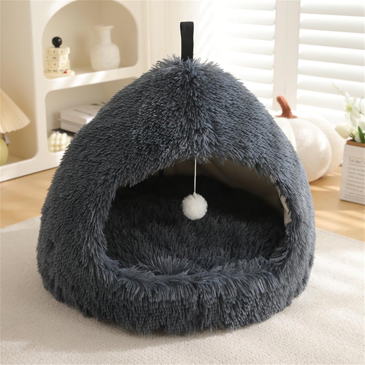 Cats Bed Cave for Small Dogs and Warm Plush Indoor Retreat House with Various Size and Color for Pet Rest and Sleep Indoor House