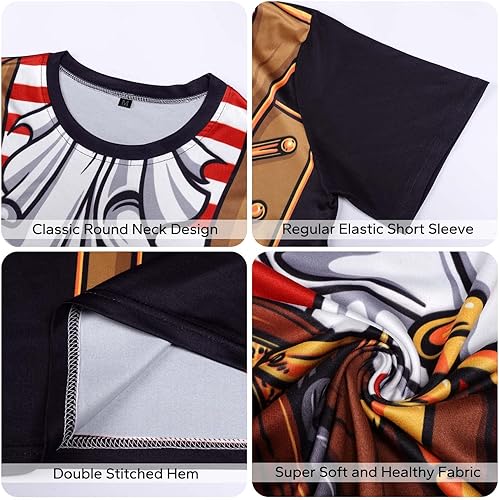 Miniatura 4 de KYKU Disfraz de pirata para hombre, accesorios de Halloween, camisetas divertidas de piratas de crucero