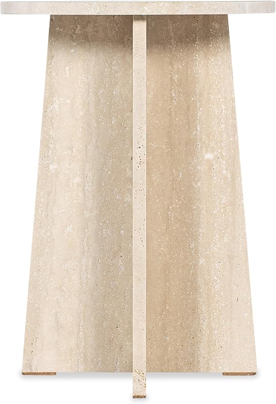 Melange Cirque Spot Table with Cream Colored Travertine Xalapa Honed Stone