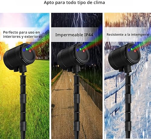 Miniatura 3 de Luces láser de Navidad para proyección al aire libre, proyector de luces láser de 3 colores, espectáculo de luces de luciérnagas con control remoto