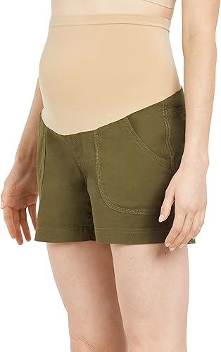 Motherhood Maternity Pantalón corto de popelina Secret Fit para mujer