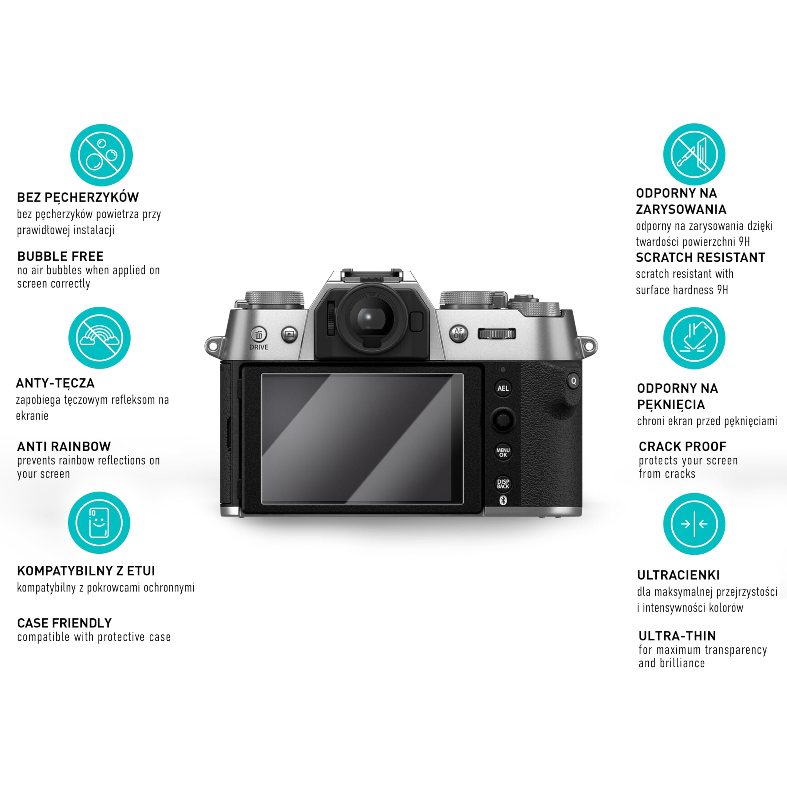 smartect Szkło Hartowane 3 Sztuki dla Fujifilm X-T50 | Szklana Ochrona Ekranu HD Anti-Zarysowania, 0.3 mm Ultra-przezroczyste, Twardość 9H, Odporne na Uderzenia, Bez Pęcherzyków