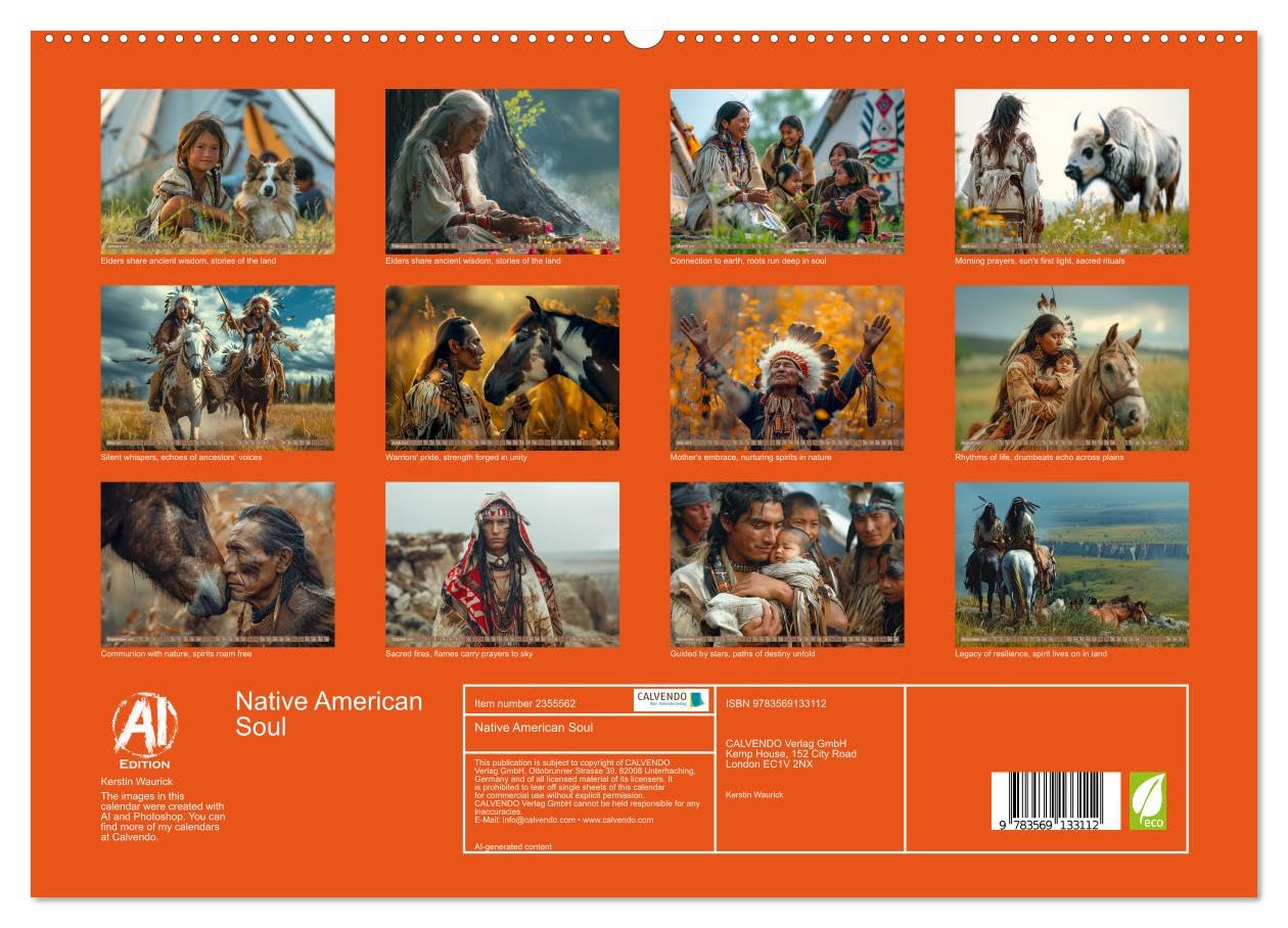 Native American Soul (High Quality Premium Wall Calendar 2027 DIN A2 landscape),CALVENDO 12 Month Wall Calendar: Experience the timeless spirit of Native American life
