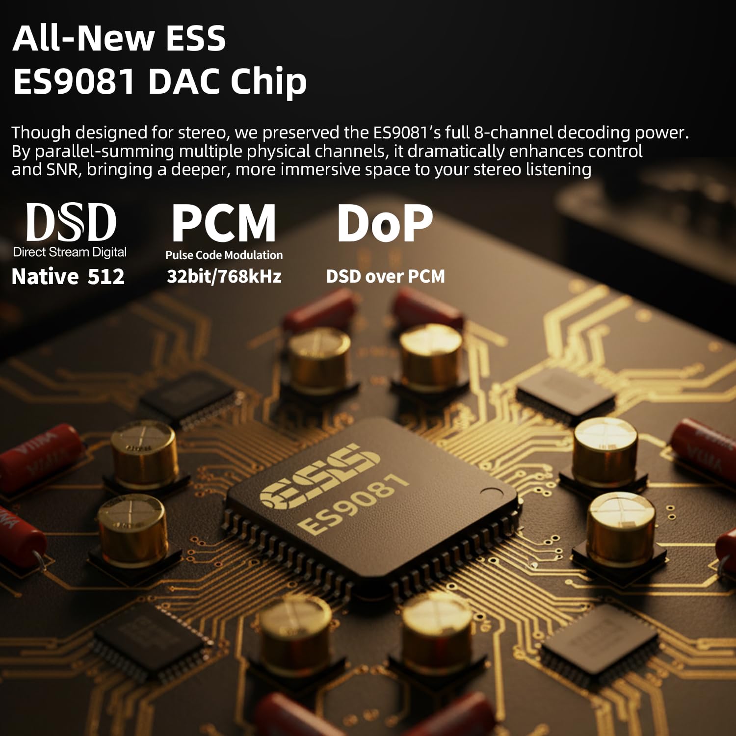SMSL D100 DAC e amplificatore per cuffie da ufficio, chip ES9081, interfaccia audio a bilanciamento reale per stereo domestico, MQA, ingressi USB/ottico/coassiale, uscite 4,4 mm e 6,35 mm/RCA (nero)