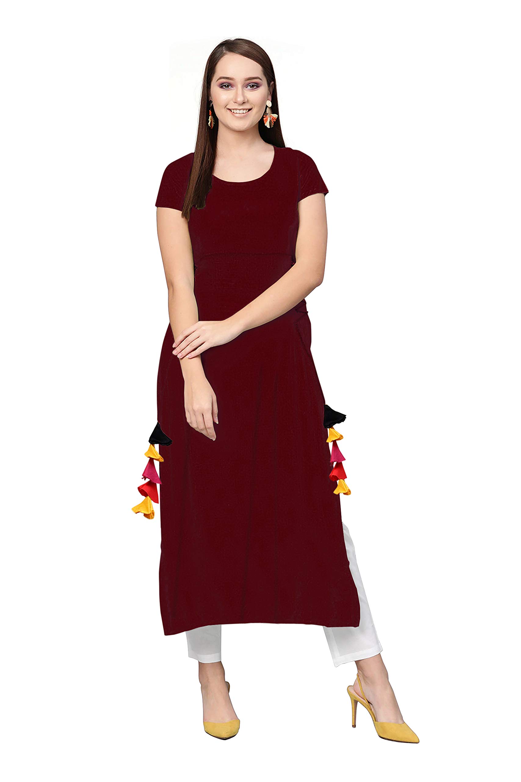 Women's Rayon Solid Regular Kurti